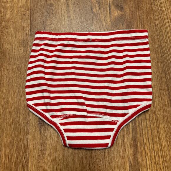 Hanna Andersson Red White Striped Bloomer Diaper Cover Holiday Pajamas Size 6-8 - Picture 2 of 5